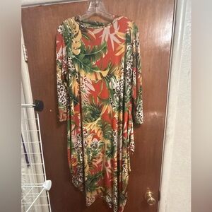 Tropical Print Maxi Dress